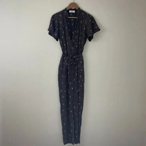 Carly Jean Los Angeles Floral Paisley Belted Jumpsuit Size Medium